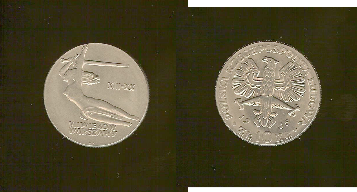 POLOGNE 10 Zlotych 1965 SPL+